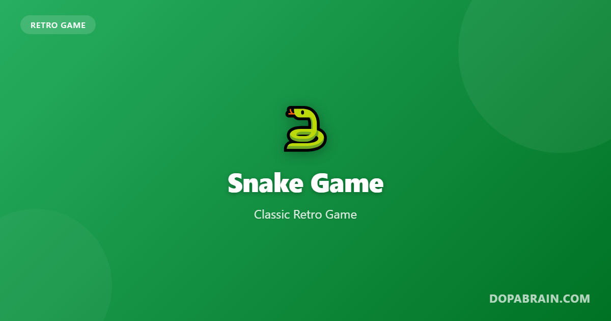 Play Snake Game Free Online 2026 - Beat Your High Score Now | DopaBrain